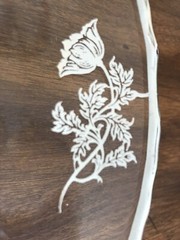 Vintage Silver City FLANDERS Poppy Overlay Crystal Serving Dish 71/2″ -EXCELLENT