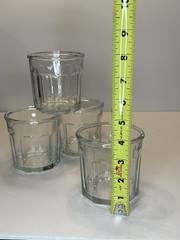 Vintage Working Glass Tumblers – Set of 4 – Clear Barware – 3.75” Tall