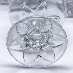 6x Vintage Crystal Glass Cognac Glass with Flower Decor, Cut 60s/70s