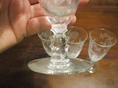 Heisey Waverly Rose Fine Crystal etched Roses 5 1/2» cocktail/champagne glasses