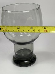 Set of 4 Vintage Libbey STAX SMOKE Gray Pedestal Glasses Goblets Retro Barware