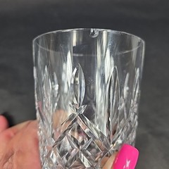 Waterford ARAGLIN Double Old Fashioned Glass Whiskey Tumbler Chip to Inside Rim