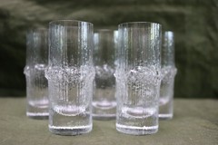 Iittala Glass NIVA Cordial /Shot Glass Set of 5 Finland Textured Clear 3″