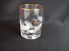 Lenox Set Of 3 Holiday Gold Rimmed Dimensions Holly Berry 12 Oz Whiskey Glasses