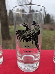 SET of 6 Vintage LANBIL Waterfowl Game Bird Drinking Highball Glasses 5 1/2 in