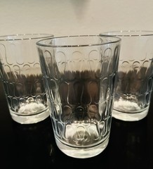 Vintage Glassware Jeanette Thumbprint/Tear Drop 3 Oz. Juice Glasses Set Of 3