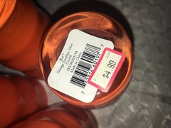 RARE Set Of 6 DANSK Kitchen RIO Ripple Wave ORANGE 16oz Crystal TUMBLERS 6″ Tall