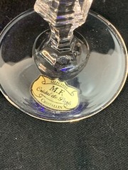 set of 6 Nicole Cristal De Paris Eminance Blue Goblets