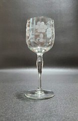 Glastonbury Lotus 66-2 Cordial Glasses, Clear Glass 4PC Etched Floral Dot & Swag