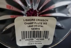 New WATERFORD Crystal Glasses CRIMSON RED Champagne Wine Flutes 2pc & Case Box