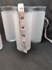 Libbey Set of 4 Vintage Frosted Tom Collins Tall and Slim 6in Tumblers MCM