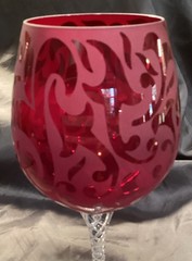 MICHAEL WEEMS ELISE RUBY WATER GOBLET CLEAR TWIST STEM 8 5/8”T LOOKS UNUSED Mult