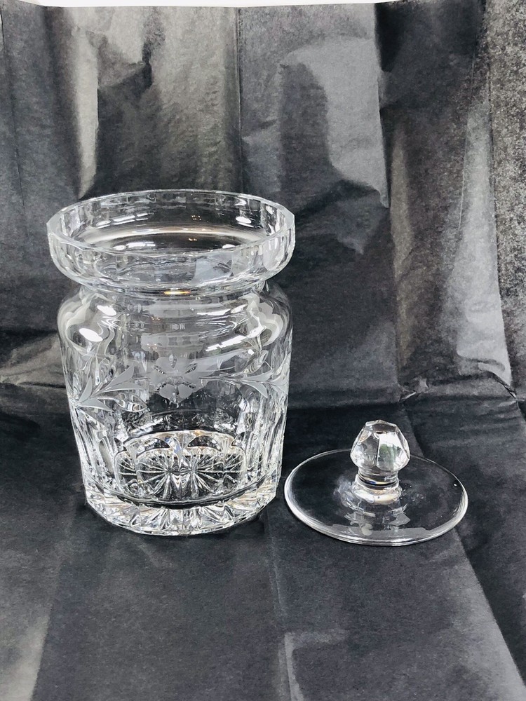 Rogaska Cut Crystal Biscuit Jar Made In Slovenia