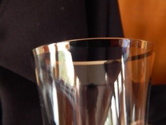 Pair of 2 LENOX Water Goblets SOLITAIRE Platinum Trim 7 1/8″ NEAR PERFECT COND