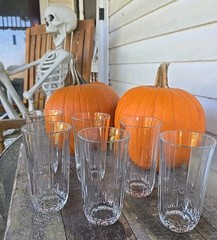 (6) St. George AMERICAN HERITAGE OPTIC Crystal Highball Glasses 12oz WEIGHTED