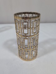 Vintage Shoji “Trellis” Gold Highball Glasses – Set of 4 – MCM Barware