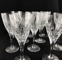 Stuart England Litchfield Cut Crystal Sherry Wine Goblet 6-1/2″ Set of 10 U11