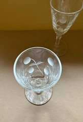 Beautiful Pair of Vintage Libbey Carlton Dot Etched Cordial Glasses 3.75″