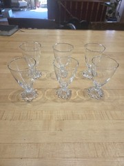 Vintage Anchor Hocking Berwick Boopie Clear Juice Wine Goblet Glasses Set Of 6