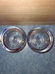 2 Luminescence Romania Milano Whiskey Glasses-Stained Glass-3.5″×3.25″-Clean!!!