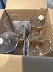 4 Princess House Heritage 6″ Wine Glasses #420 Set Clear Floral Etch Stemware