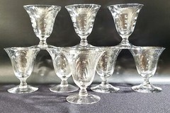 CAMBRIDGE CAPRICE Clear 2 Water or 2 Ftd Tumblers or 2 tall Sherbets or 4 Oyster