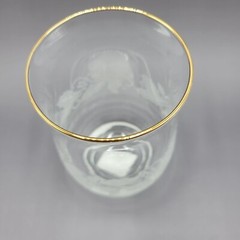 Libbey Christmas Glasses Set Of 4 Holly & Berry Design With Gold Rim Made In USA