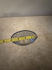 Clear Bubble Pattern Glass Toothbrush Holder 3″ Diameter 3.5″ Tall