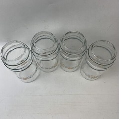 Set Of 4 Tumblers Apricot Grove Blue Peach Drinking Glasses Vintage Corelle