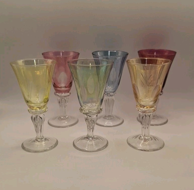 Bohemian Czech Cordial Glasses Set Of 6