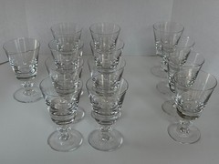 13 Val St Saint Lambert State Plain Water Large Goblet Glass Crystal Vintage