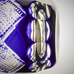 Edo Kiriko Blue Cut Glass Tumbler Set of 3 260ml Japanese Crystal-EK188