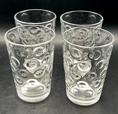 Pasabahce Circle Dot Glass Tumblers Set of Four | Vintage