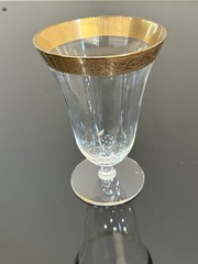 Glastonbury Lotus Gold Rim Water / Iced Tea Glasses 5.5″ Vintage 1960 Set Of 4