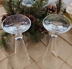 Rare Vtg Asti Martini Trumpet Hollow Champagne Flutes Celebration Romantic Toast