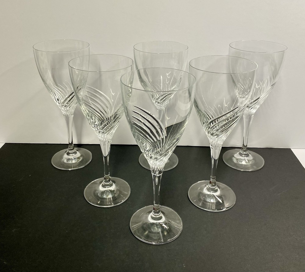 Set Of 6 Crystal Wine Glasses 4-Schott Zwiesel Pirouette, 2-? Riedel Blown Glass