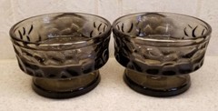 FOSTORIA CRYSTAL #2806 PEBBLE BEACH SMOKE PAIR SHERBETS