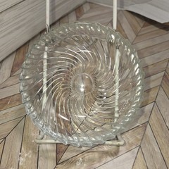 Arcopal Arcoroc Optic Swirl Marked «France 28» Wine Bottle Coaster Shallow Bowl