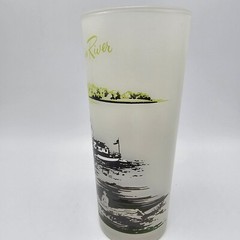 New Orleans frosted glass Boats Ohio River Steamboat Vintage