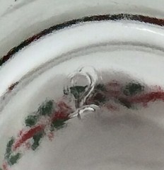 Libbey HOLLY BERRY & RED RIBBON Gold Rim Tulip Tumbler Xmas 14 oz 5 1/4″ Vtg EUC