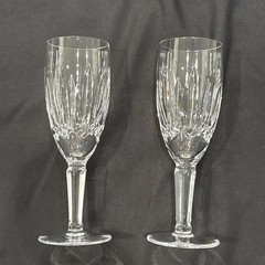 Two Waterford Pair of KILDARE Flute Champagne 7 3/8″ Good Preowned Condition