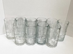 ANCHOR HOCKING, TARTAN MANCHESTER, 12 PCS. DRINK WARE SET,PITCHERS+TUMBLERS