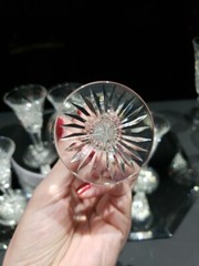 (1) Sherry Glass 4-1/2″ American Brilliant Period cut glass crystal hobstars