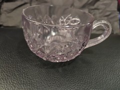Set of 6 Vintage Lavender Pressed Crystal Punch Cups