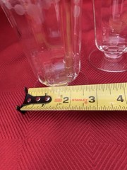Set 4 Parfait/Iced Tea Glasses Optic Etched Floral & Swag 5.5” 10 Oz EXQUISITE