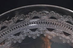 5 Fostoria Cloverleaf Pattern Needle Etched Low Sherbets Footed Dessert Stems