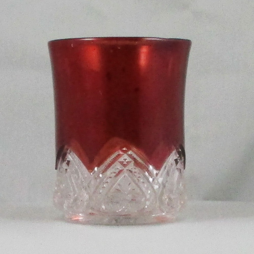 EAPG McKEE HEART BAND RUBY STAIN GLASS TUMBLER