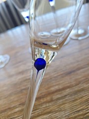 Rare 7 Diane Colony Crystal Wine Glasses Bohemia Czech Cobalt Controled Bubble