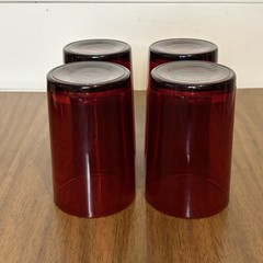 Vintage Arcoroc France Ruby Red Highball Tumblers 16 oz Glasses Set of 4