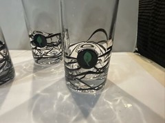 Art Glass Set of 4 String Art 3D Cocktail Highball Glasses 8»